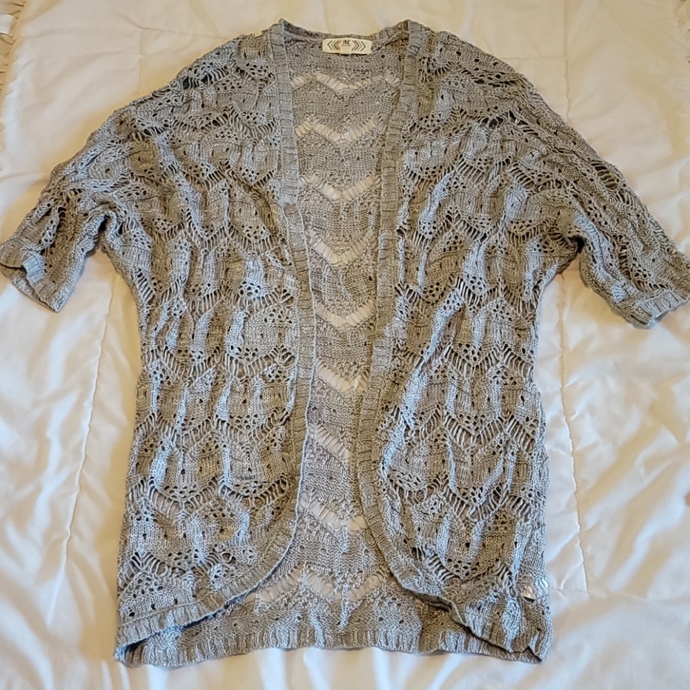 Cute Medium Silver Cardigan Sweater